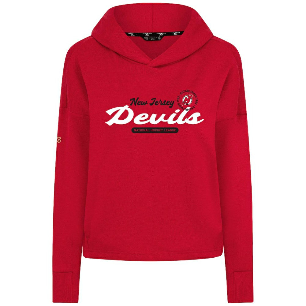 NHL New Jersey Devils Levelwear Women's Sweet Monument Tri-Blend Cropped Pullover Hoodie