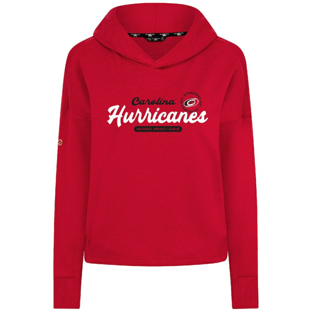 NHL Carolina Hurricanes Levelwear Women's Sweet Monument Tri-Blend Cropped Pullover Hoodie