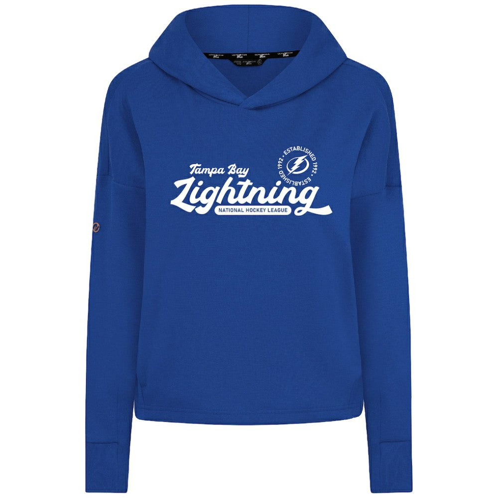 NHL Tampa Bay Lightning Levelwear Women's Sweet Monument Tri-Blend Cropped Pullover Hoodie