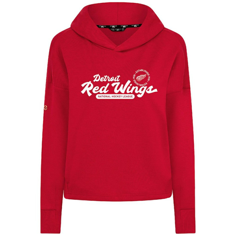 NHL Detroit Red Wings Levelwear Women's Sweet Monument Tri-Blend Cropped Pullover Hoodie