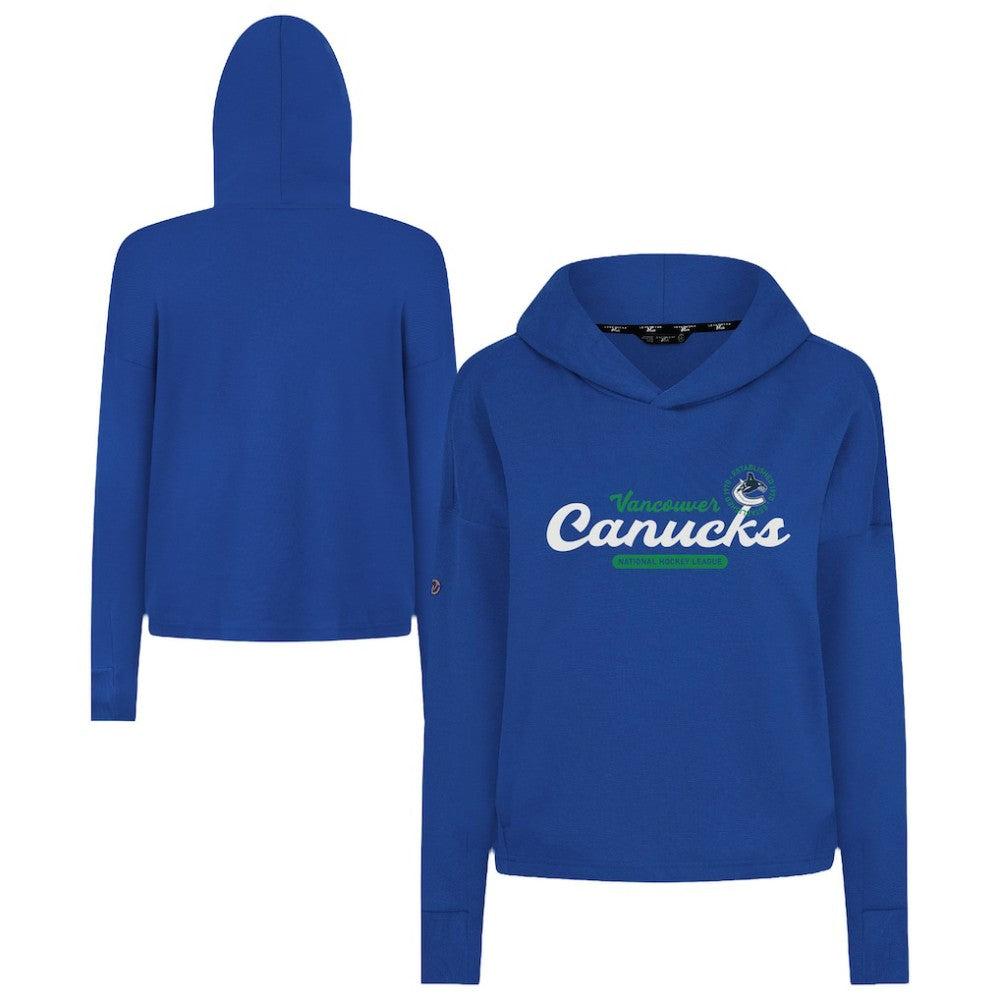 NHL Vancouver Canucks Levelwear Women's Sweet Monument Tri-Blend Cropped Pullover Hoodie