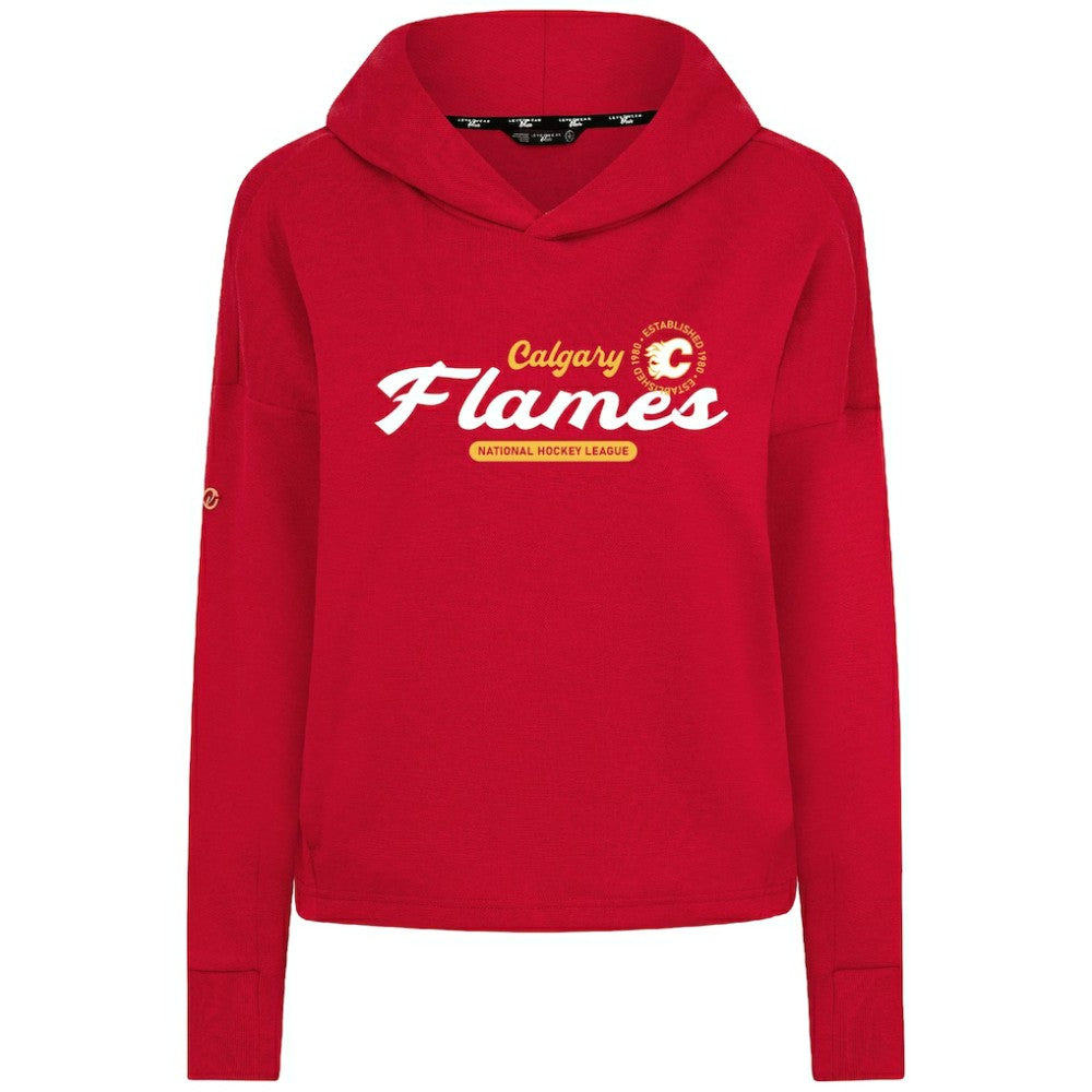 NHL Calgary Flames Levelwear Women's Sweet Monument Tri-Blend Cropped Pullover Hoodie