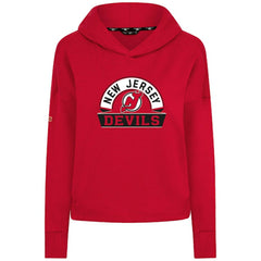 NHL New Jersey Devils Levelwear Women's Sweet Banner Arch Tri-Blend Cropped Pullover Hoodie