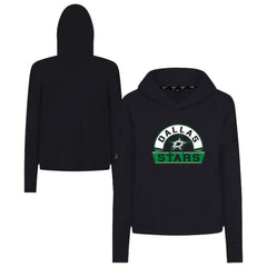 NHL Dallas Stars Levelwear Women's Sweet Banner Arch Tri-Blend Cropped Pullover Hoodie