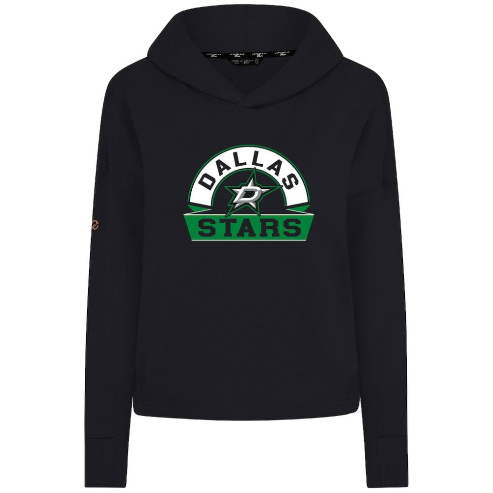 NHL Dallas Stars Levelwear Women's Sweet Banner Arch Tri-Blend Cropped Pullover Hoodie