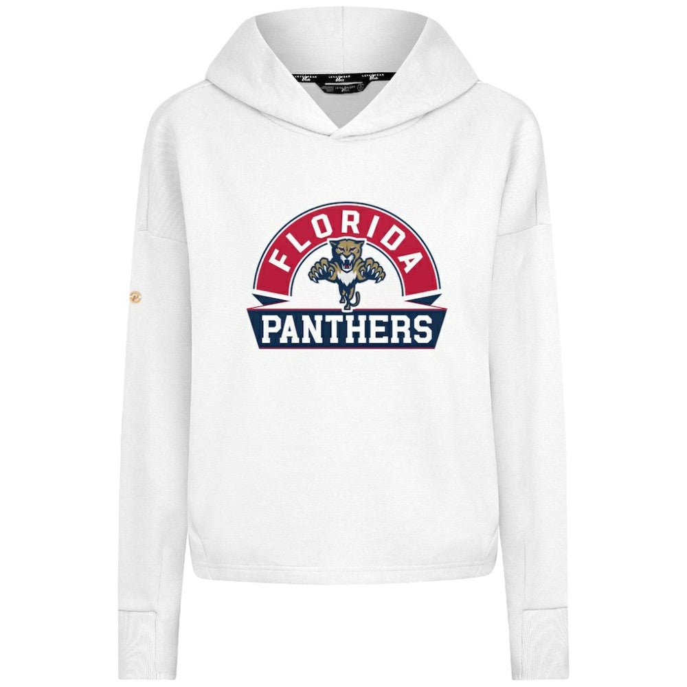 NHL Florida Panthers Levelwear Women's Sweet Banner Arch Tri-Blend Cropped Pullover Hoodie