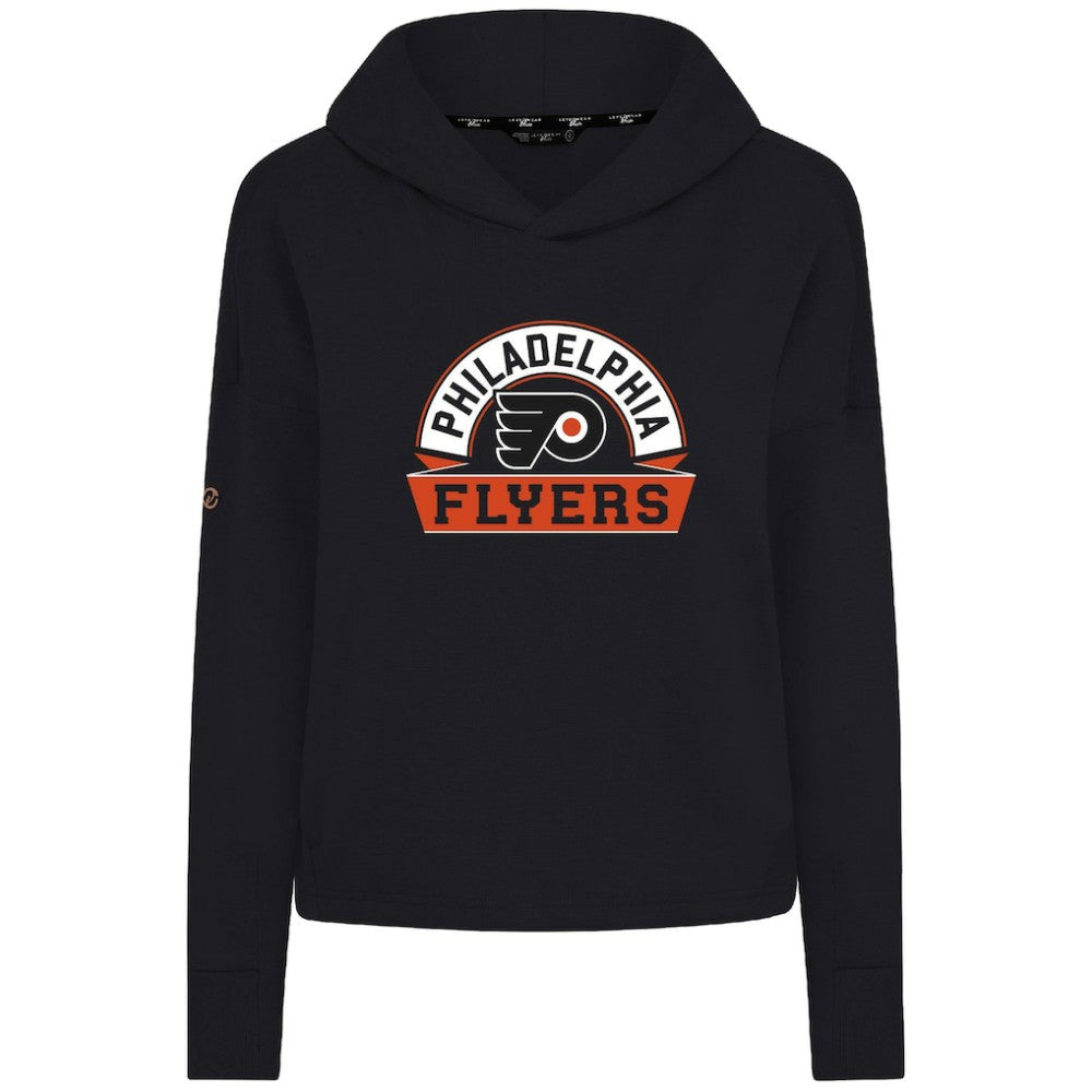 NHL Philadelphia Flyers Levelwear Women's Sweet Banner Arch Tri-Blend Cropped Pullover Hoodie