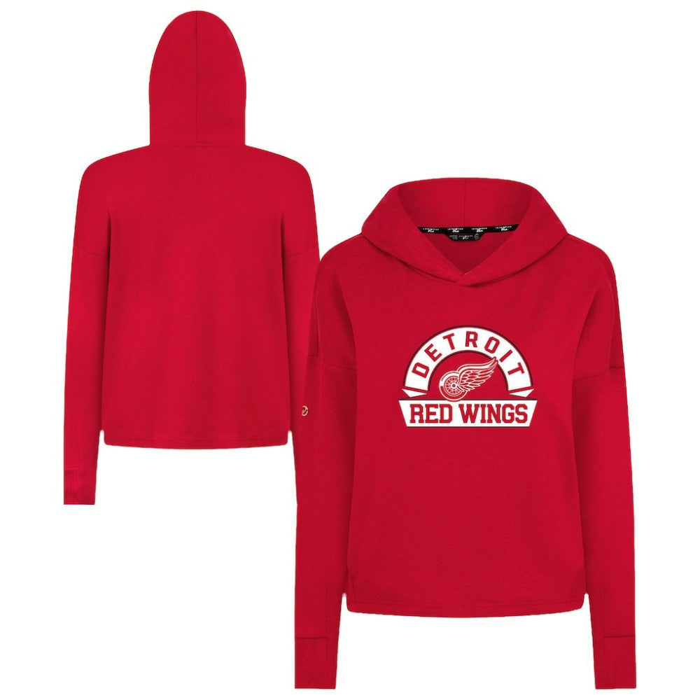 NHL Detroit Red Wings Levelwear Women's Sweet Banner Arch Tri-Blend Cropped Pullover Hoodie