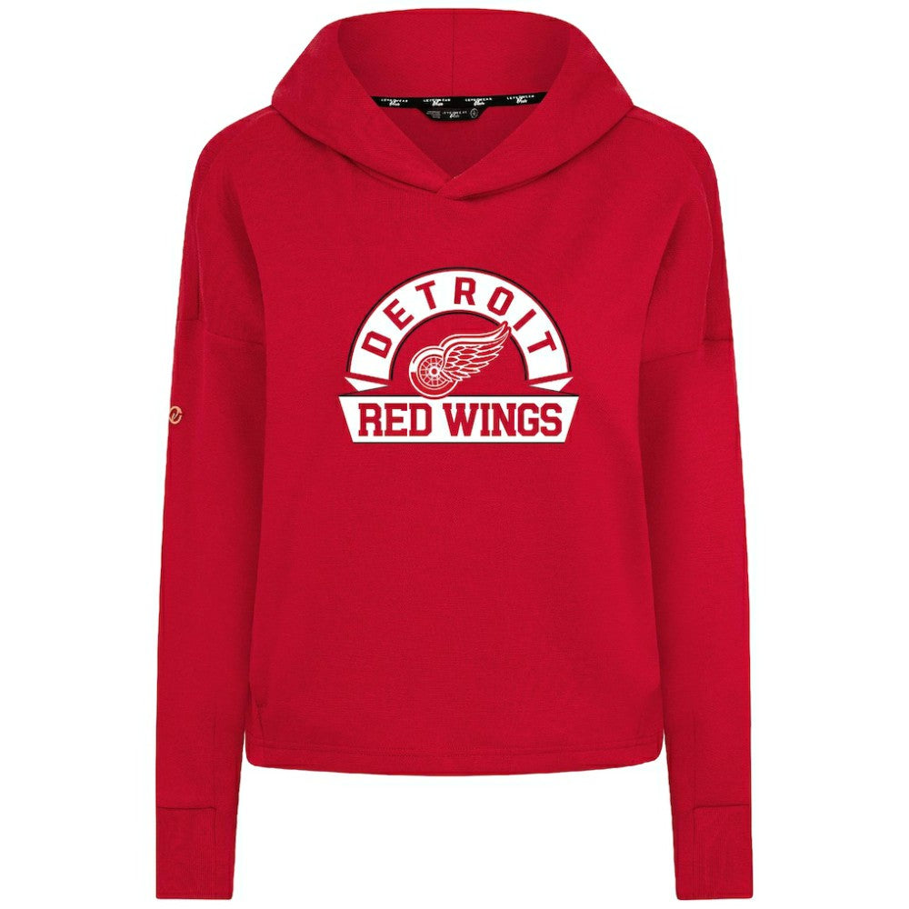 NHL Detroit Red Wings Levelwear Women's Sweet Banner Arch Tri-Blend Cropped Pullover Hoodie