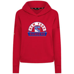 NHL New York Rangers Levelwear Women's Sweet Banner Arch Tri-Blend Cropped Pullover Hoodie
