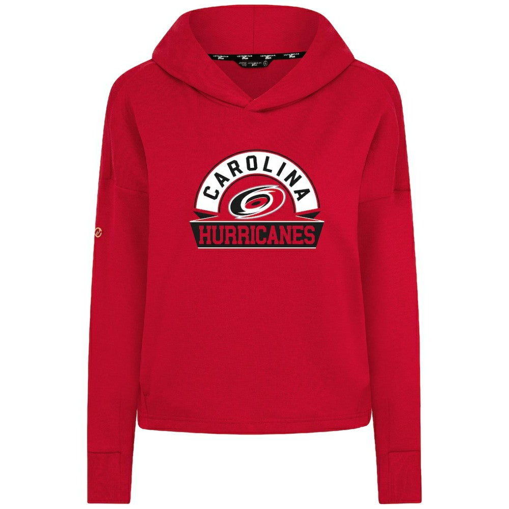NHL Carolina Hurricanes Levelwear Women's Sweet Banner Arch Tri-Blend Cropped Pullover Hoodie