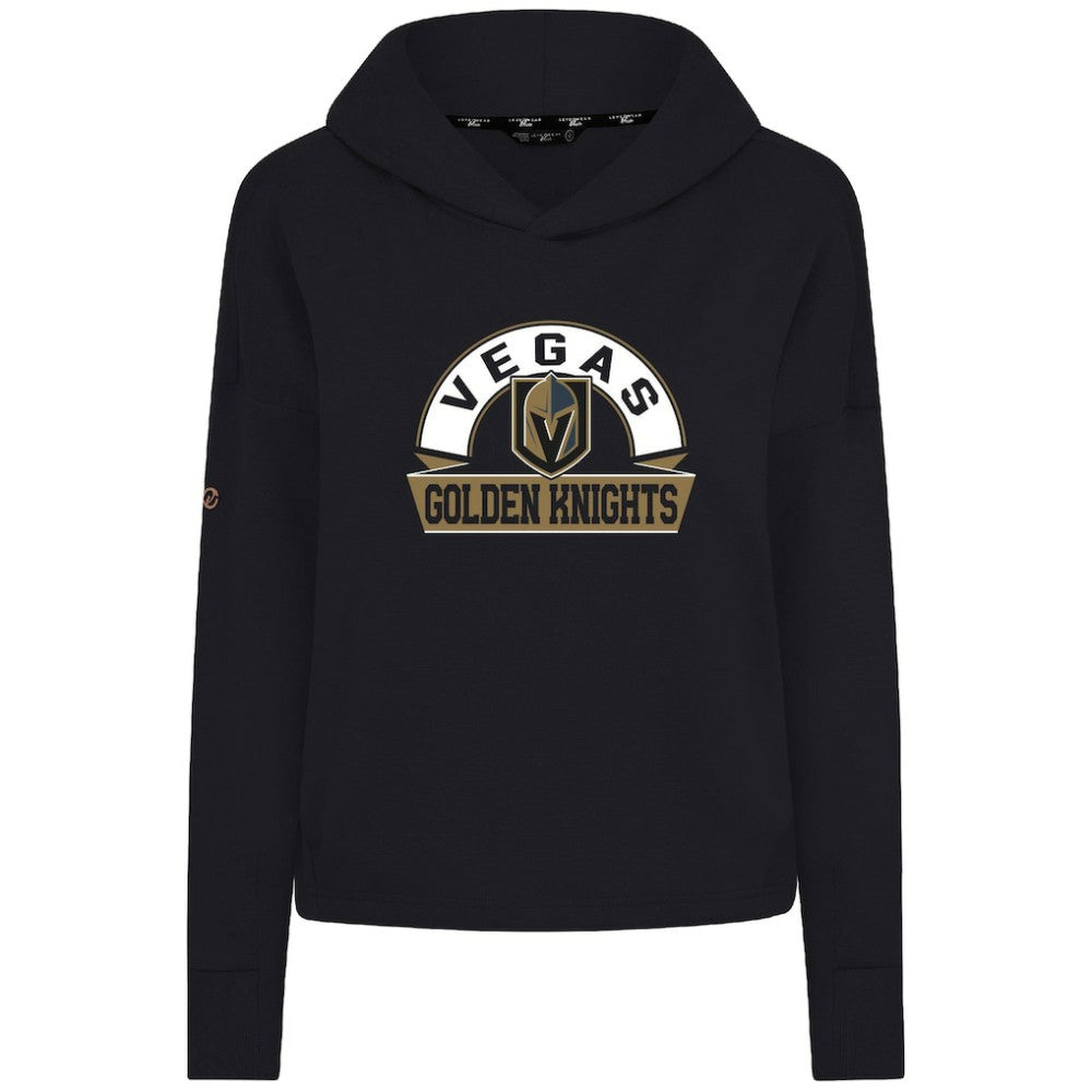 NHL Vegas Golden Knights Levelwear Women's Sweet Banner Arch Tri-Blend Cropped Pullover Hoodie