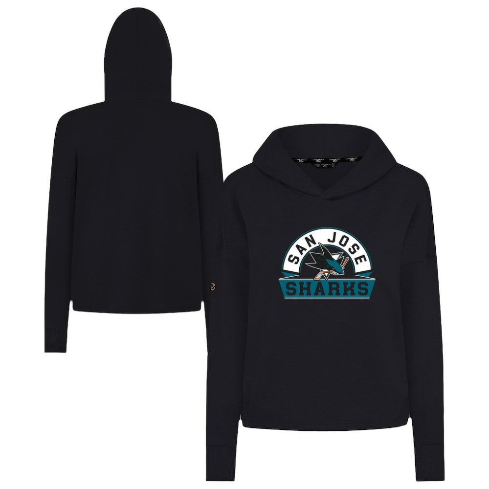NHL San Jose Sharks Levelwear Women's Sweet Banner Arch Tri-Blend Cropped Pullover Hoodie