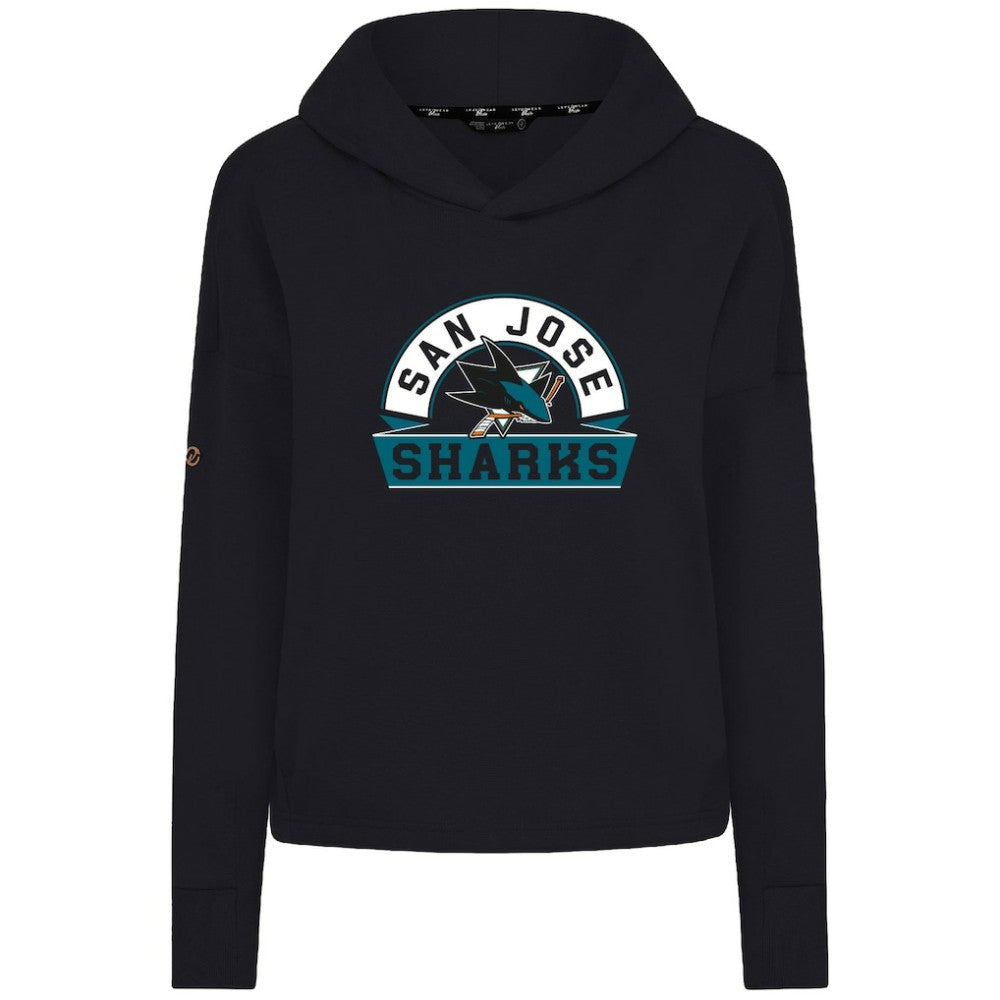 NHL San Jose Sharks Levelwear Women's Sweet Banner Arch Tri-Blend Cropped Pullover Hoodie