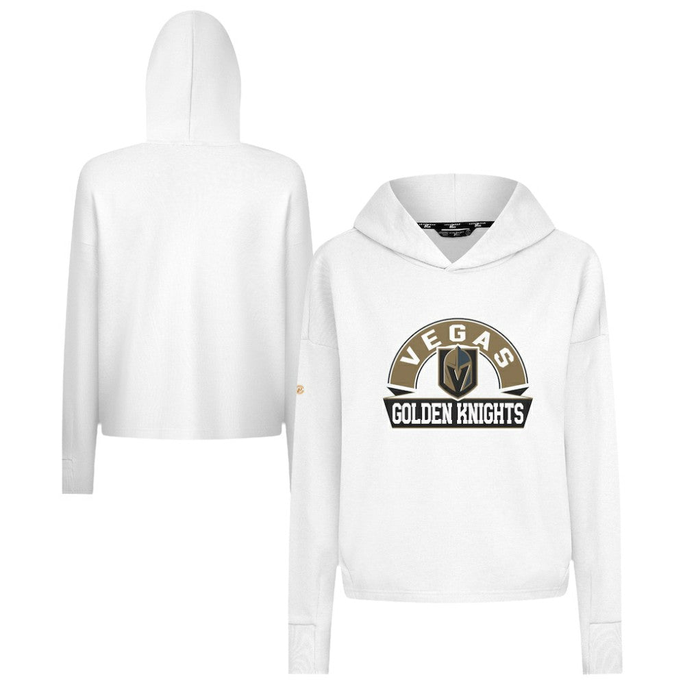 NHL Vegas Golden Knights Levelwear Women's Sweet Banner Arch Tri-Blend Cropped Pullover Hoodie