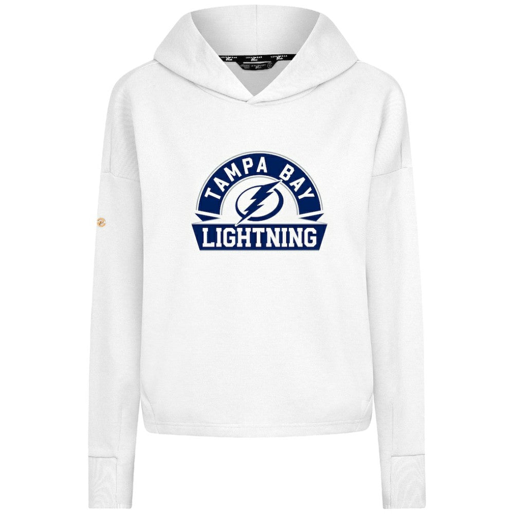 NHL Tampa Bay Lightning Levelwear Women's Sweet Banner Arch Tri-Blend Cropped Pullover Hoodie