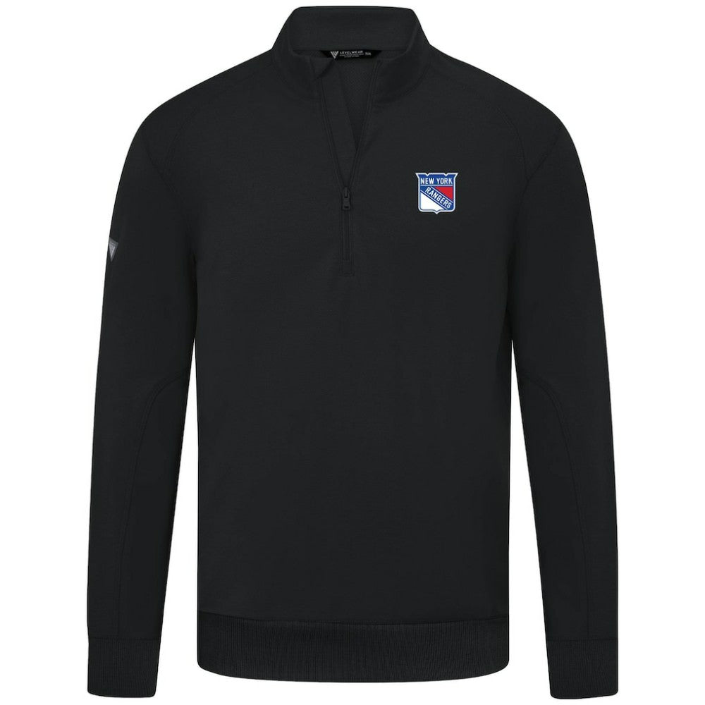 NHL New York Rangers Levelwear Upright Tri-Blend Quarter-Zip Pullover