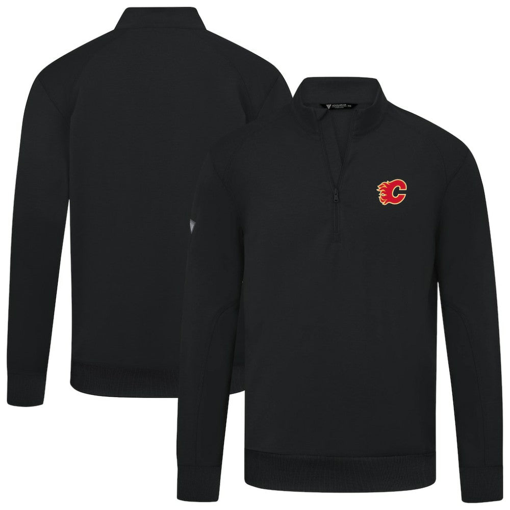 NHL Calgary Flames Levelwear Upright Tri-Blend Quarter-Zip Pullover