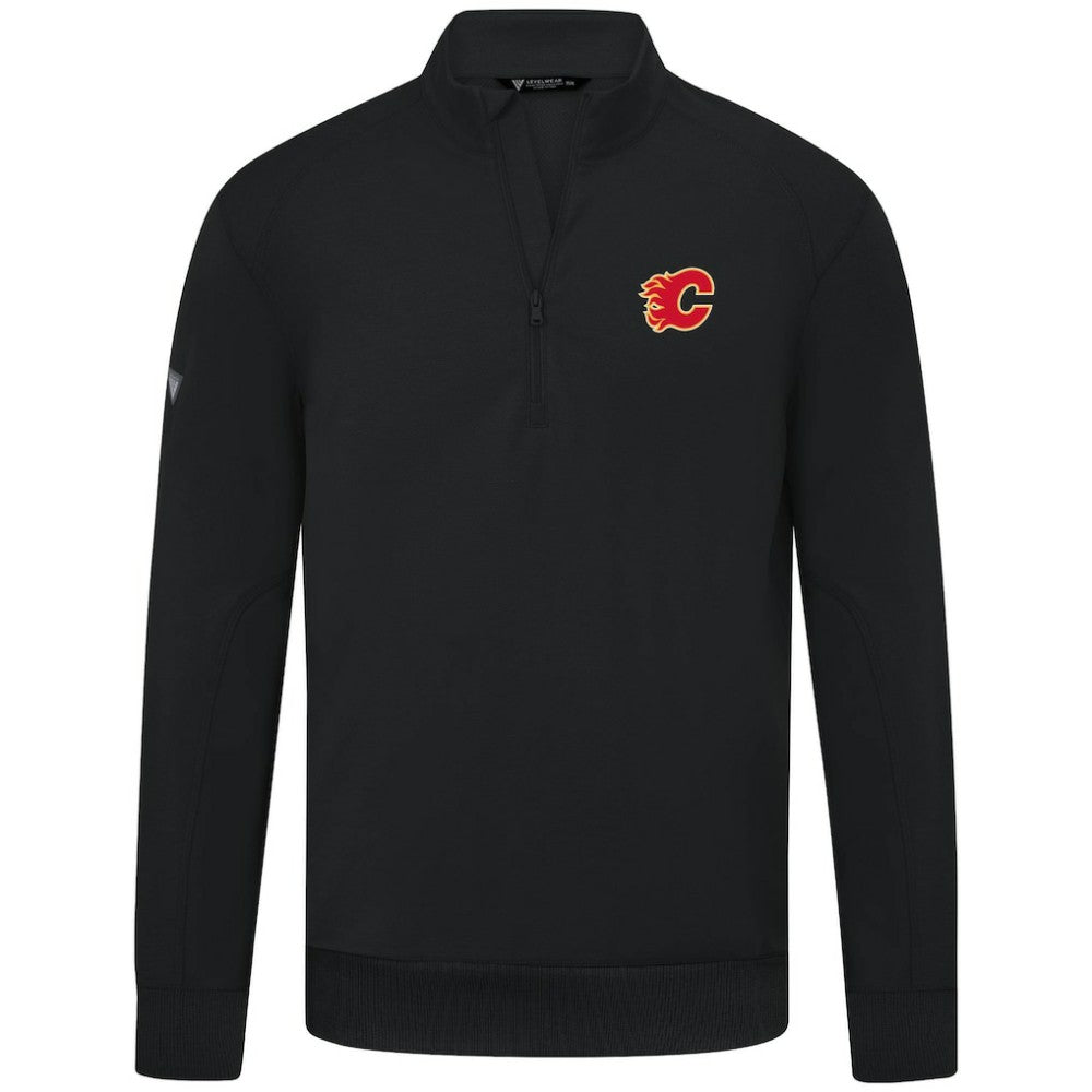NHL Calgary Flames Levelwear Upright Tri-Blend Quarter-Zip Pullover