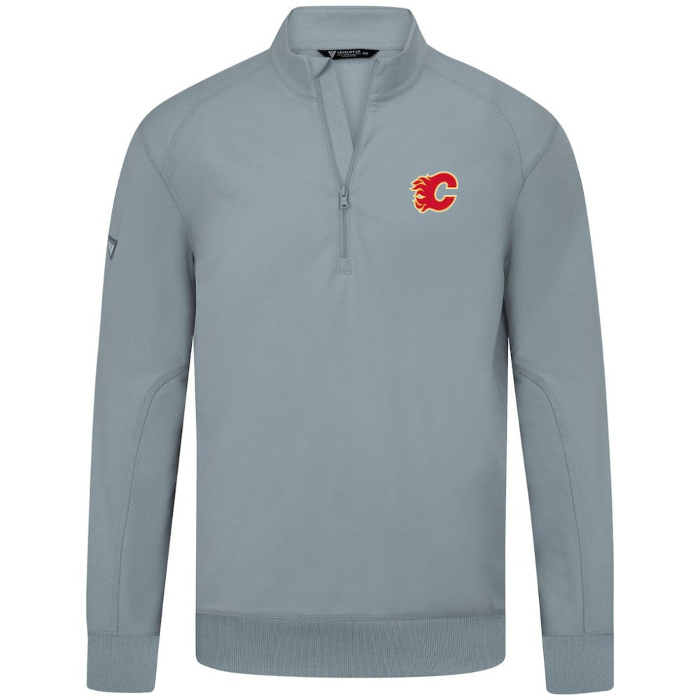 NHL Calgary Flames Levelwear Upright Tri-Blend Quarter-Zip Pullover