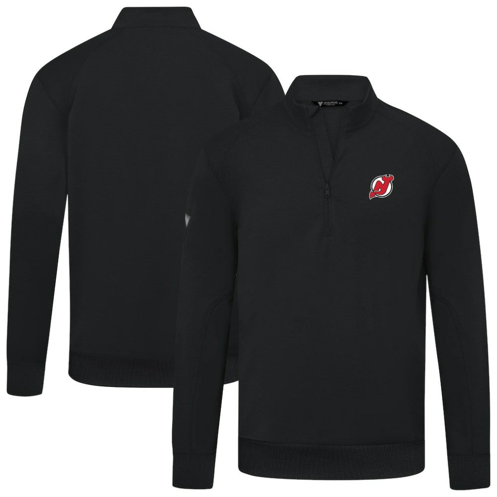 NHL New Jersey Devils Levelwear Upright Tri-Blend Quarter-Zip Pullover