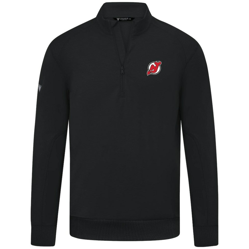 NHL New Jersey Devils Levelwear Upright Tri-Blend Quarter-Zip Pullover