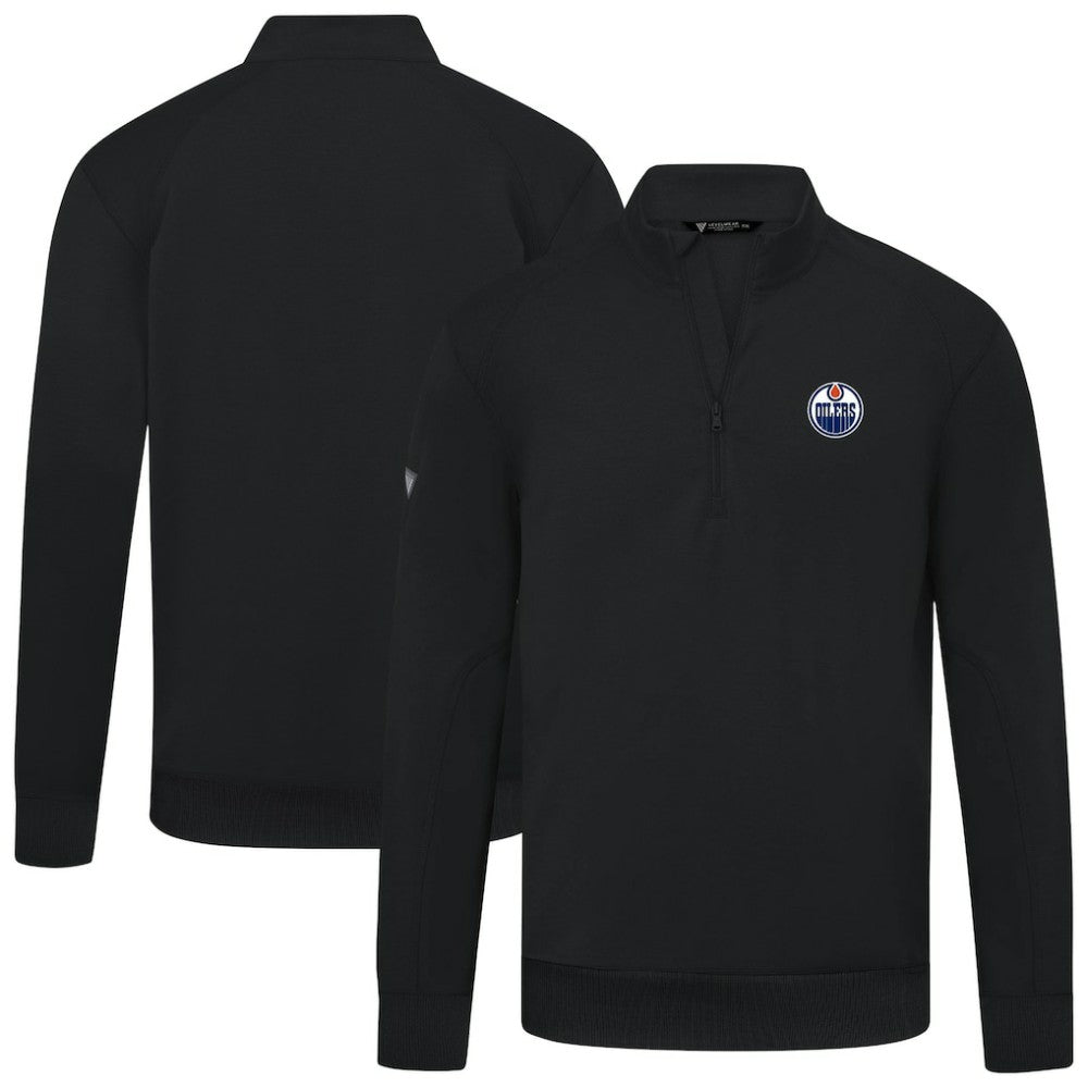 NHL Edmonton Oilers Levelwear Upright Tri-Blend Quarter-Zip Pullover