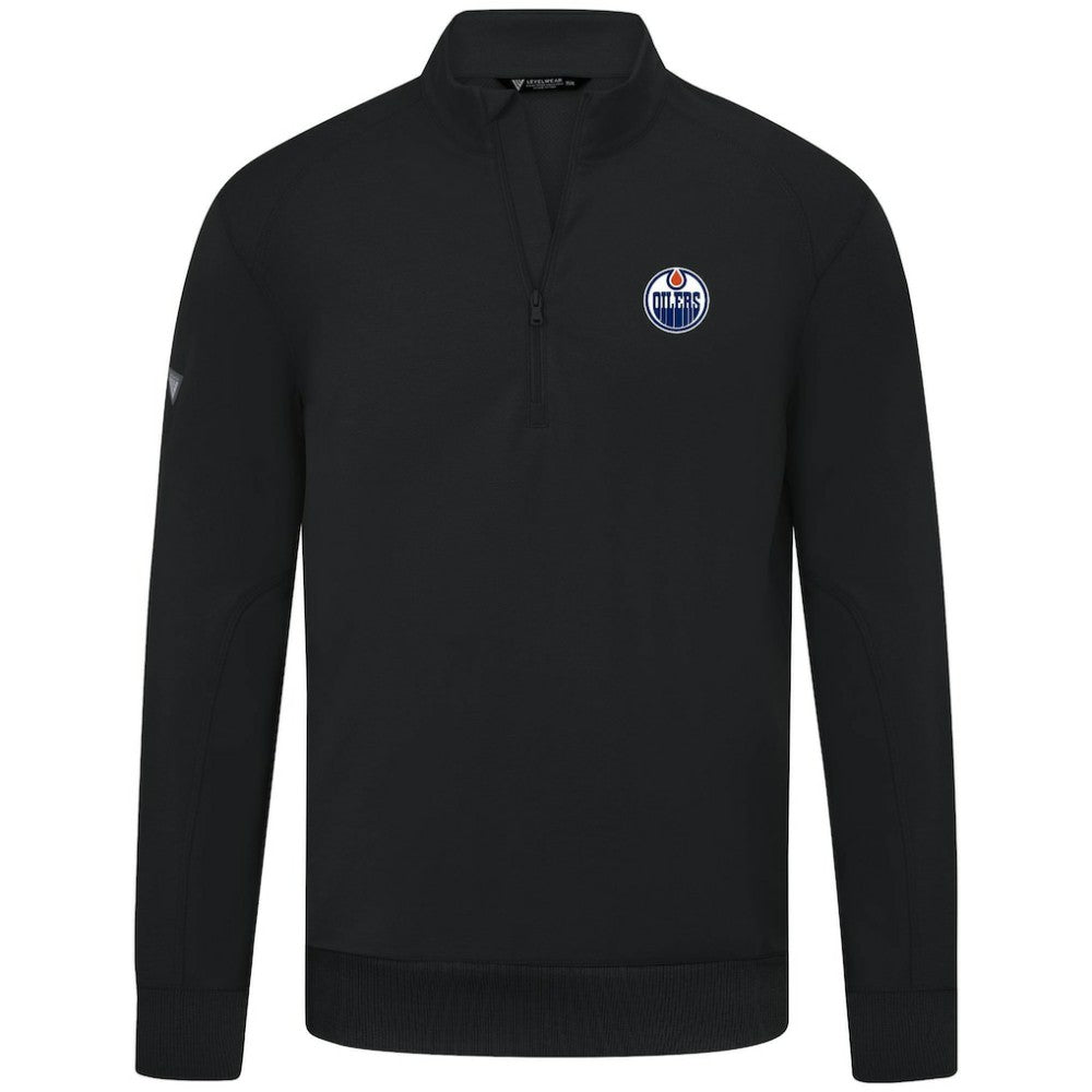 NHL Edmonton Oilers Levelwear Upright Tri-Blend Quarter-Zip Pullover
