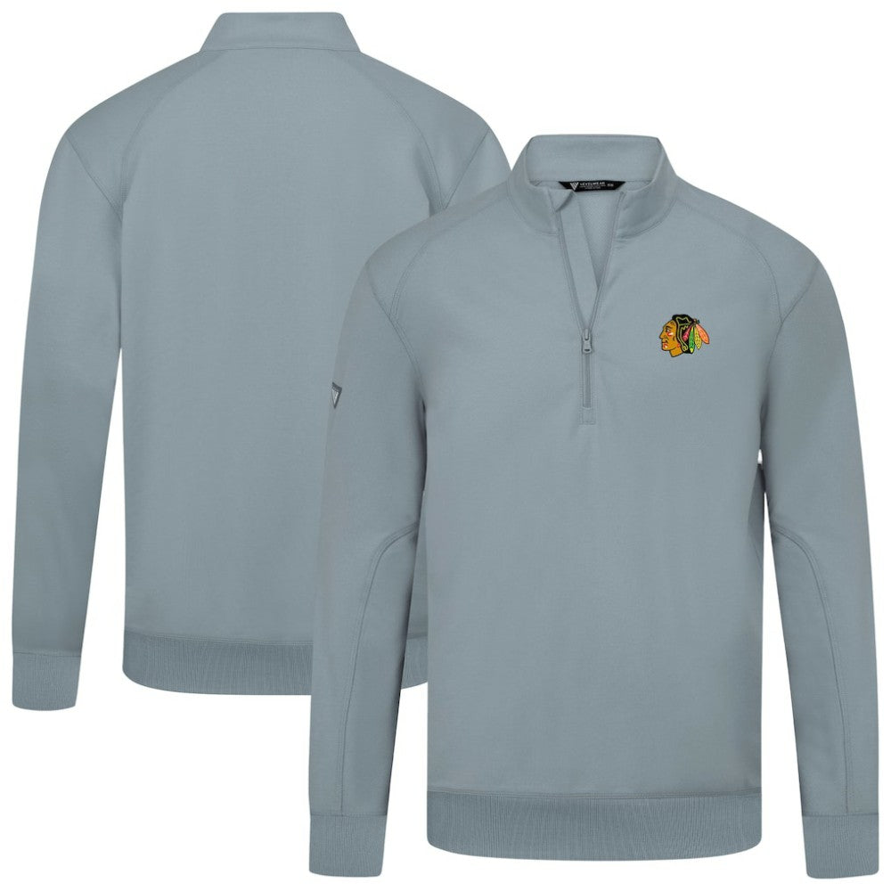 NHL Chicago Blackhawks Levelwear Upright Tri-Blend Quarter-Zip Pullover