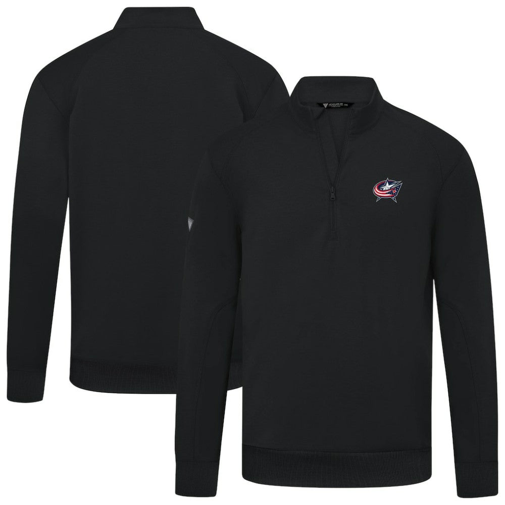 NHL Columbus Blue Jackets Levelwear Upright Tri-Blend Quarter-Zip Pullover