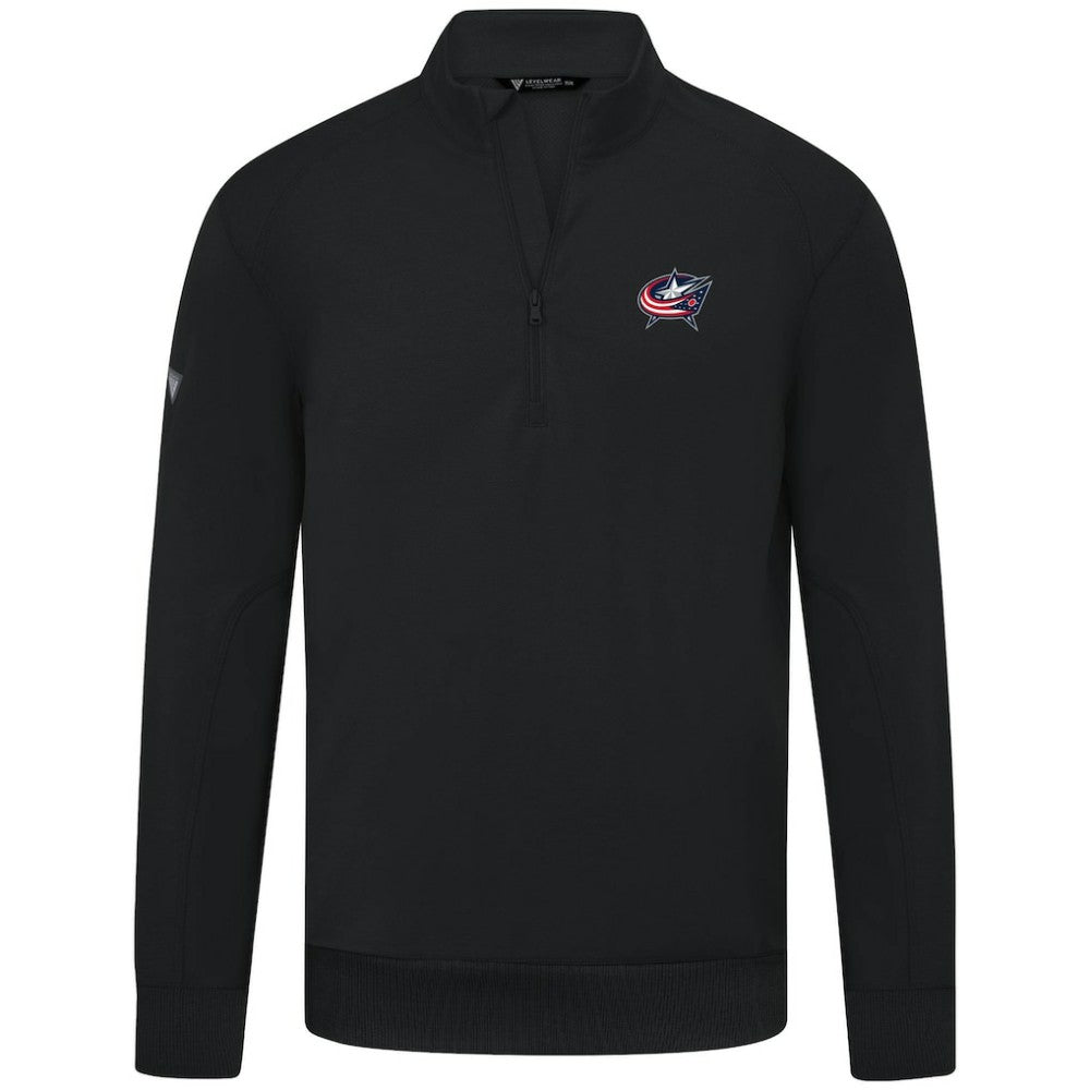 NHL Columbus Blue Jackets Levelwear Upright Tri-Blend Quarter-Zip Pullover
