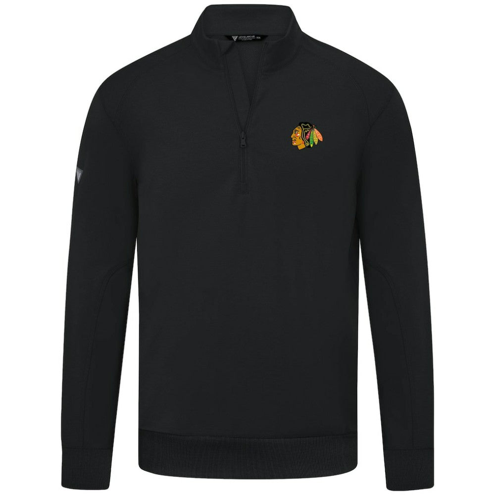 NHL Chicago Blackhawks Levelwear Upright Tri-Blend Quarter-Zip Pullover