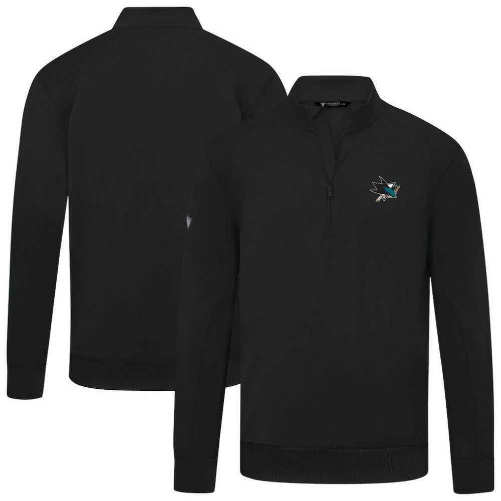 NHL San Jose Sharks Levelwear Upright Tri-Blend Quarter-Zip Pullover
