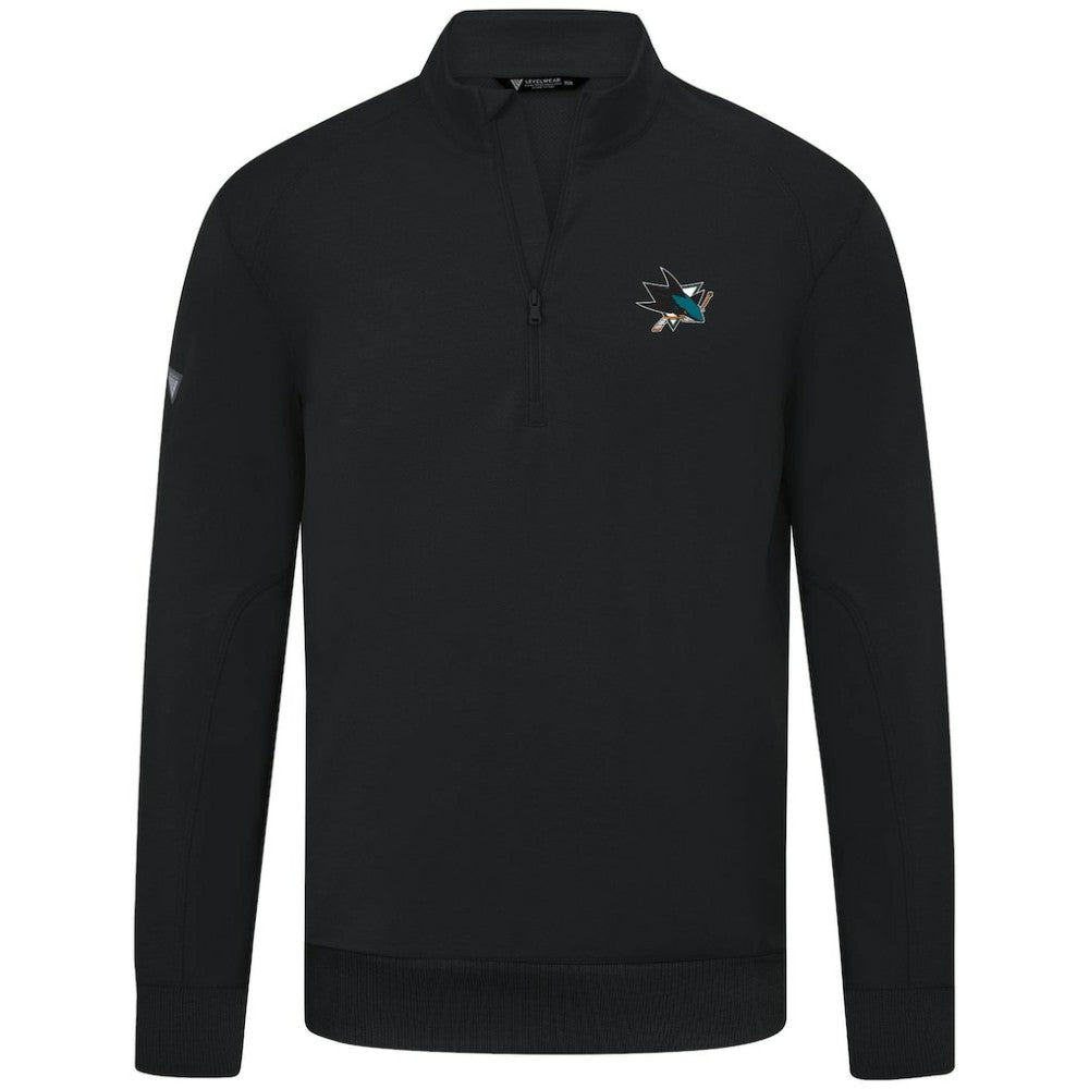 NHL San Jose Sharks Levelwear Upright Tri-Blend Quarter-Zip Pullover