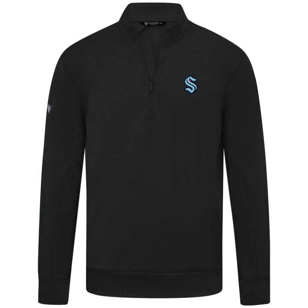 NHL Seattle Kraken Levelwear Upright Tri-Blend Quarter-Zip Pullover