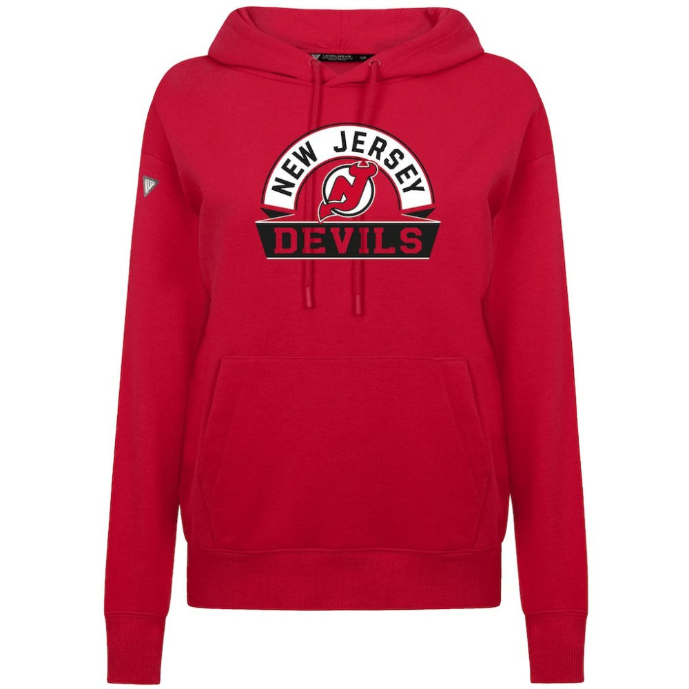 NHL New Jersey Devils Levelwear Women's Adorn Banner Arch Pullover Hoodie