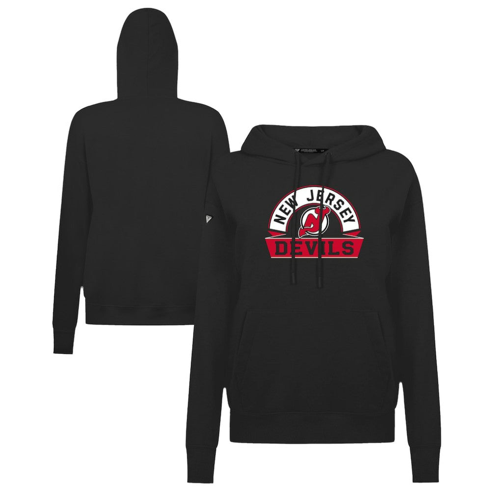 NHL New Jersey Devils Levelwear Women's Adorn Banner Arch Pullover Hoodie