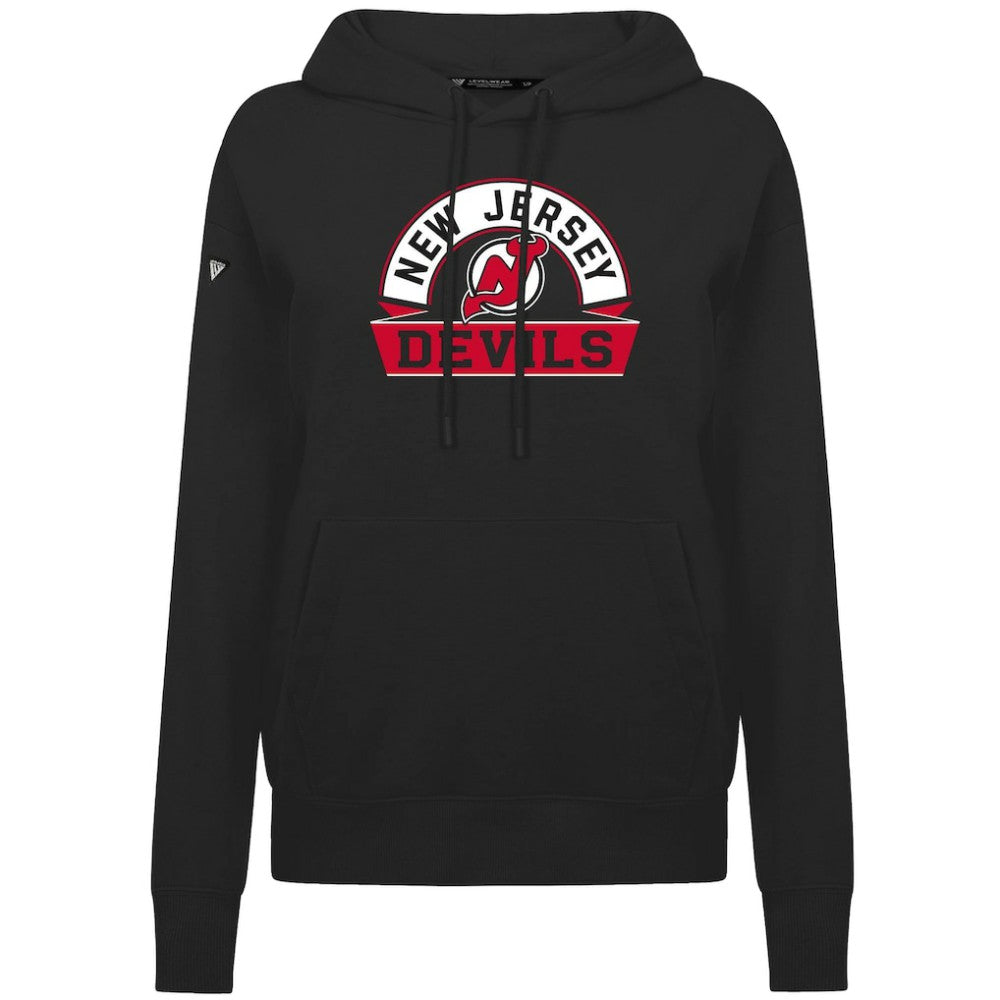 NHL New Jersey Devils Levelwear Women's Adorn Banner Arch Pullover Hoodie