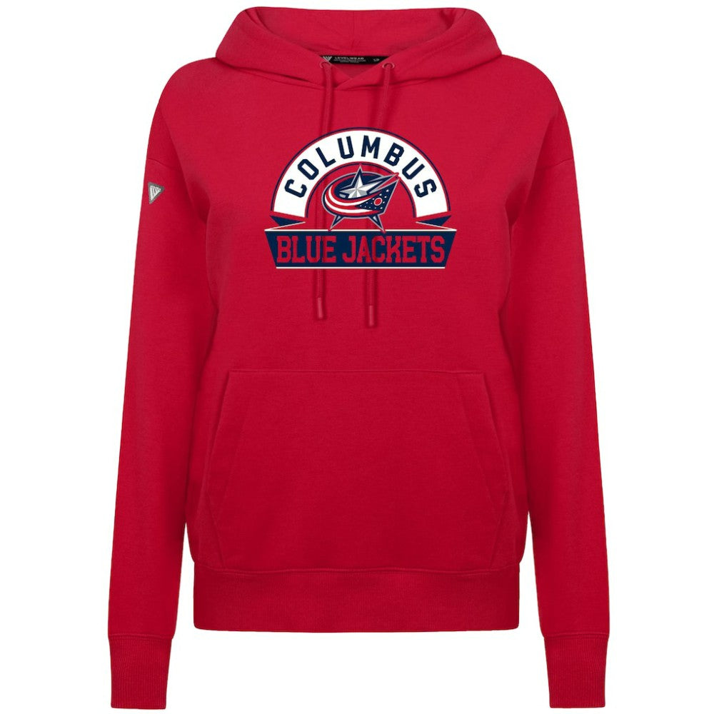 NHL Columbus Blue Jackets Levelwear Women's Adorn Banner Arch Pullover Hoodie