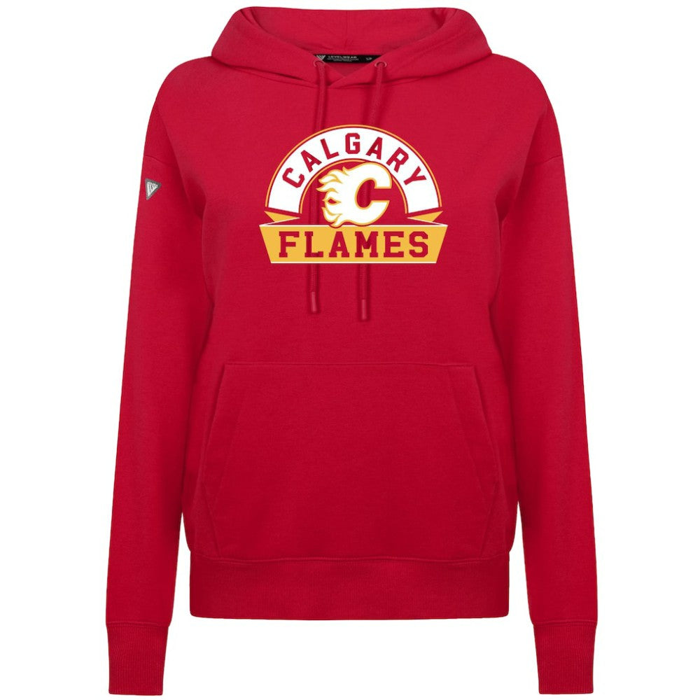 NHL Calgary Flames Levelwear Women's Adorn Banner Arch Pullover Hoodie