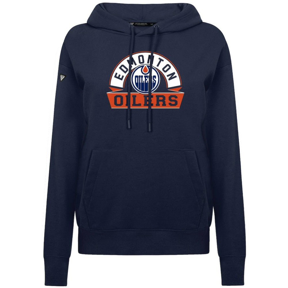 NHL Edmonton Oilers Levelwear Women's Adorn Banner Arch Pullover Hoodie