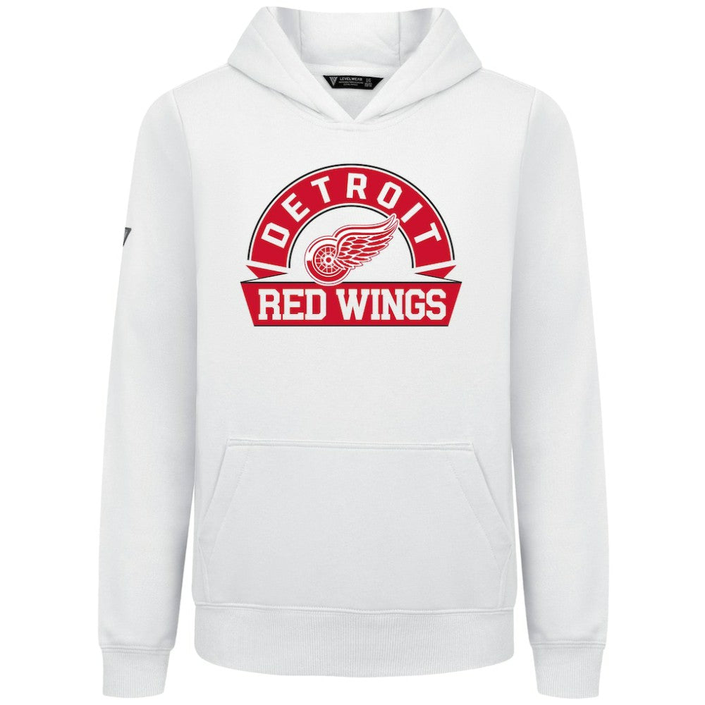 NHL Detroit Red Wings Levelwear Youth Podium Banner Arch Pullover Hoodie