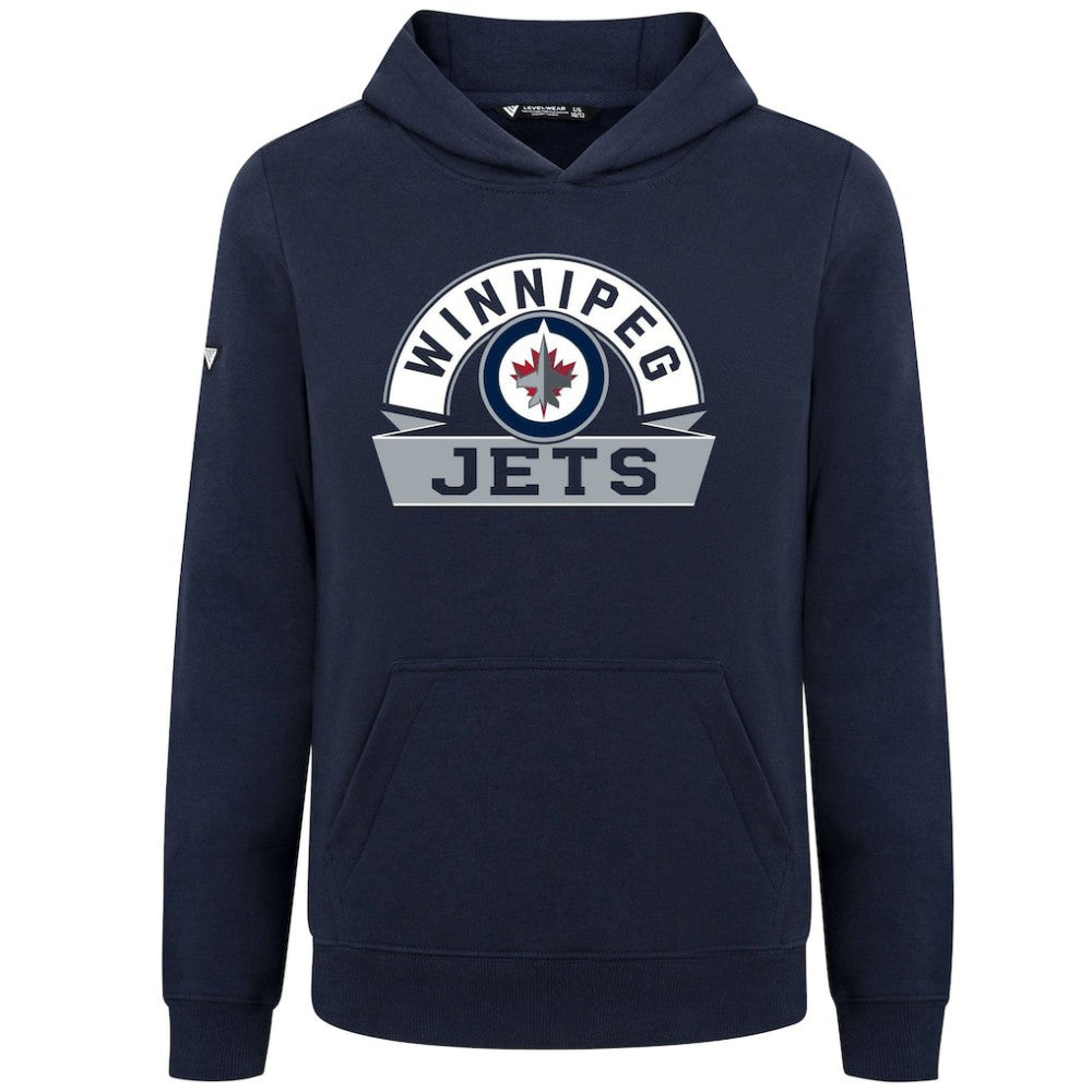 NHL Winnipeg Jets Levelwear Youth Podium Banner Arch Pullover Hoodie