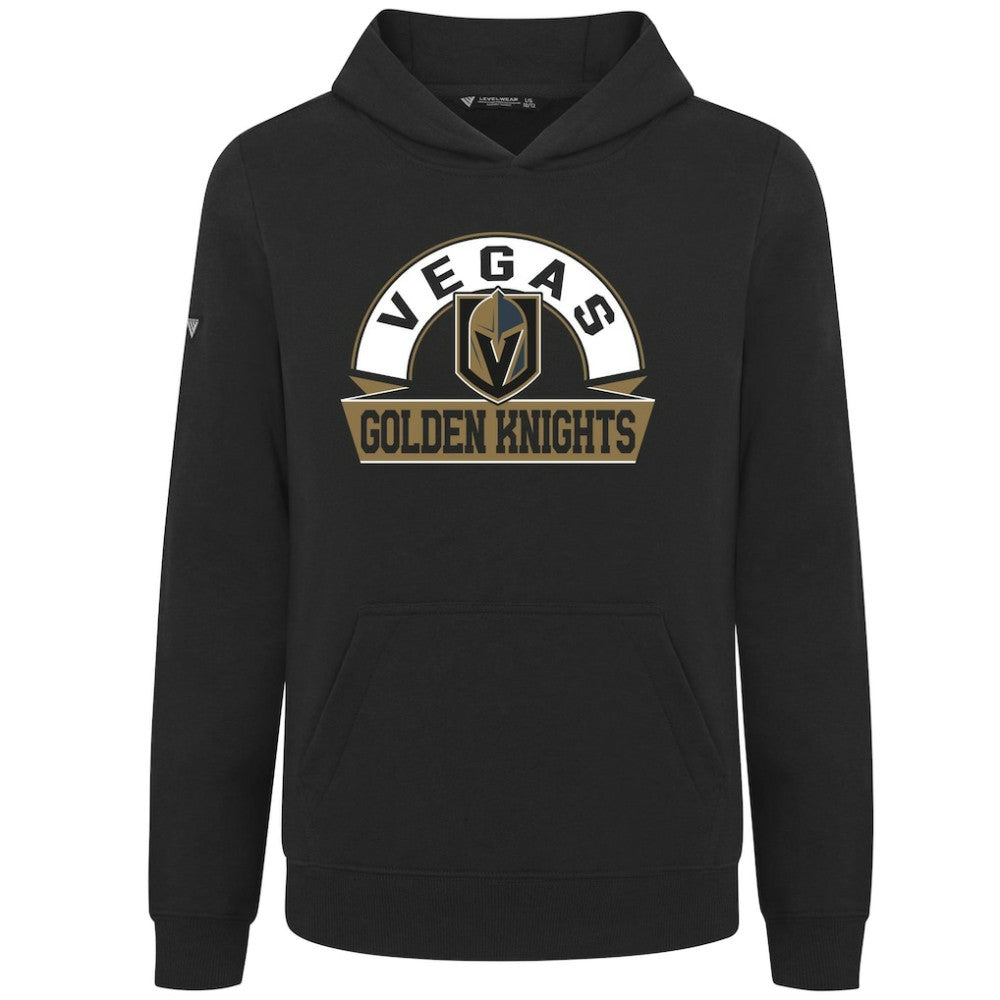 NHL Vegas Golden Knights Levelwear Youth Podium Banner Arch Pullover Hoodie