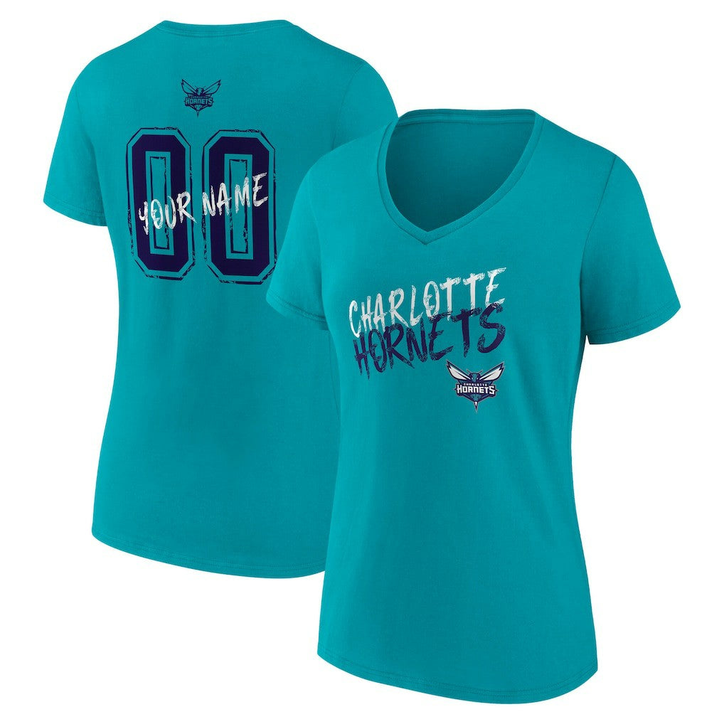Charlotte Hornets Women's Hustle Custom V-Neck T-Shirt