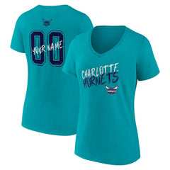 Charlotte Hornets Women's Hustle Custom V-Neck T-Shirt