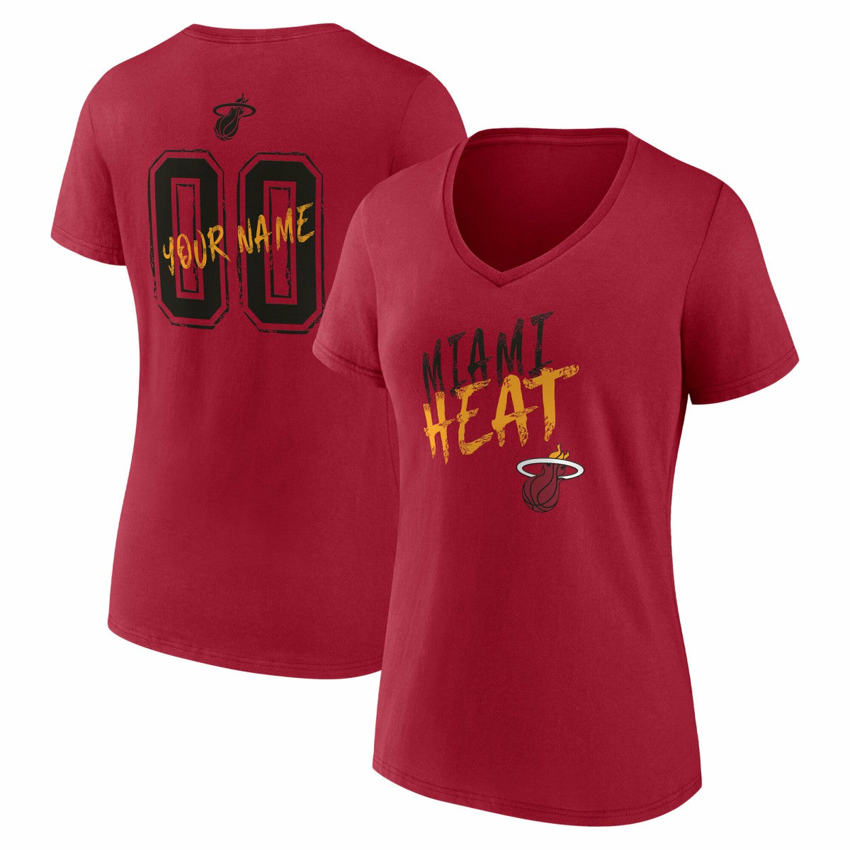 Miami Heat Women's Hustle Custom V-Neck T-Shirt