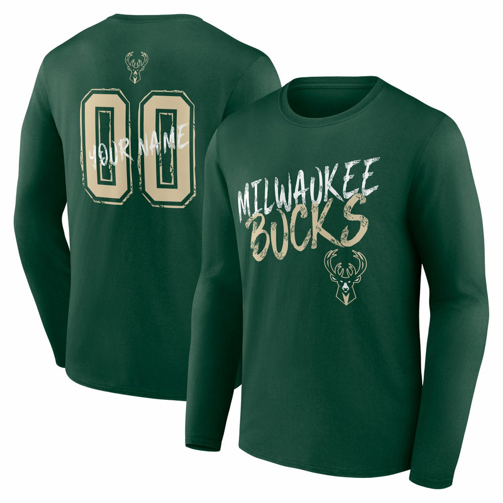 Milwaukee Bucks Hustle Custom Long Sleeve T-Shirt