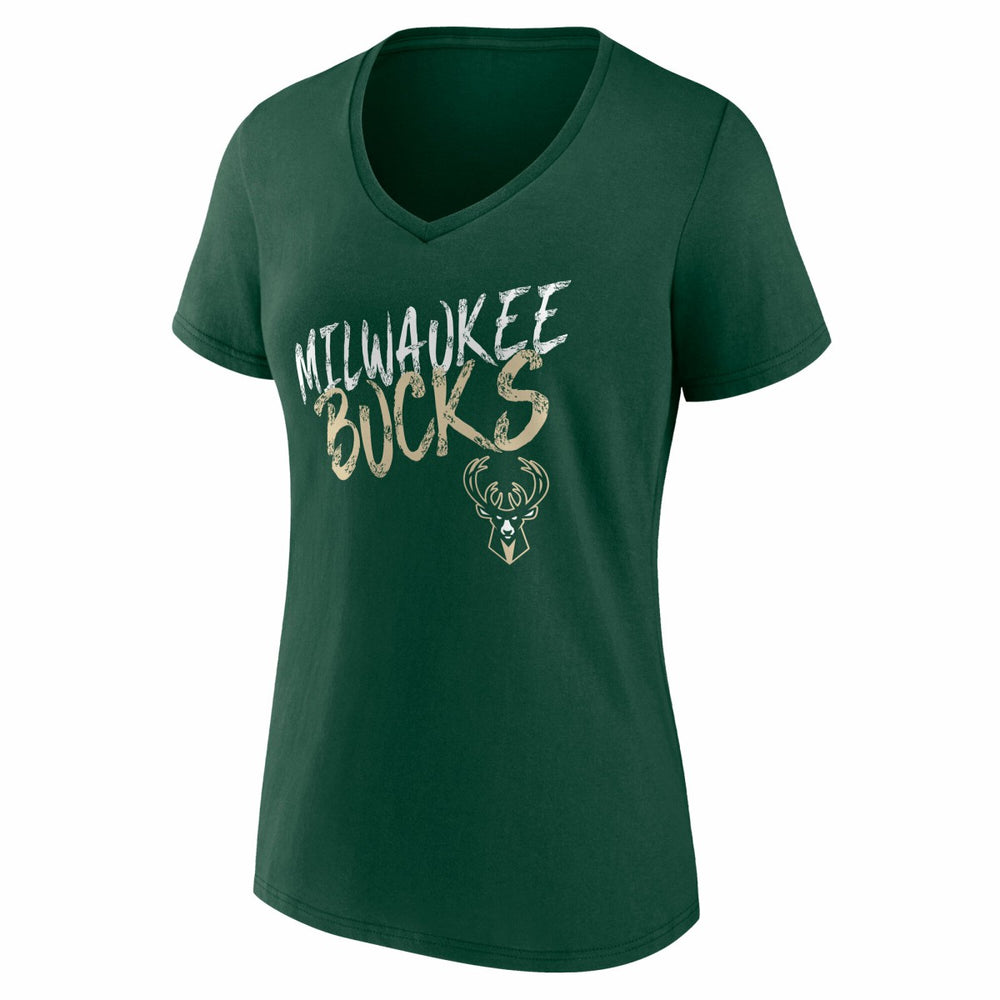 Milwaukee Bucks Women's Hustle Custom V-Neck T-Shirt