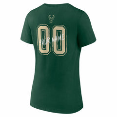 Milwaukee Bucks Women's Hustle Custom V-Neck T-Shirt